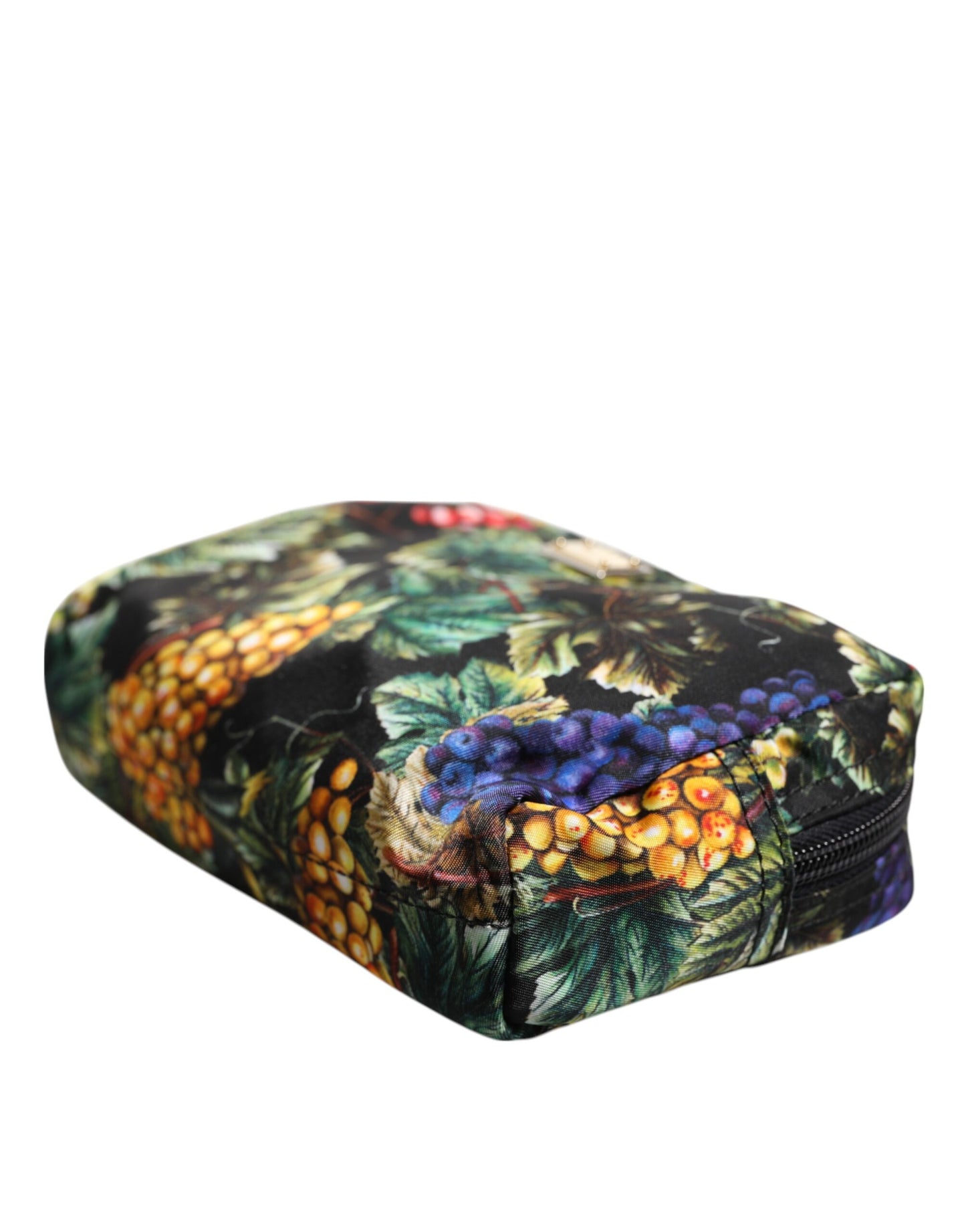Dolce & Gabbana Multicolor Grape Print Clutch Logo Plaque Pouch Bag
