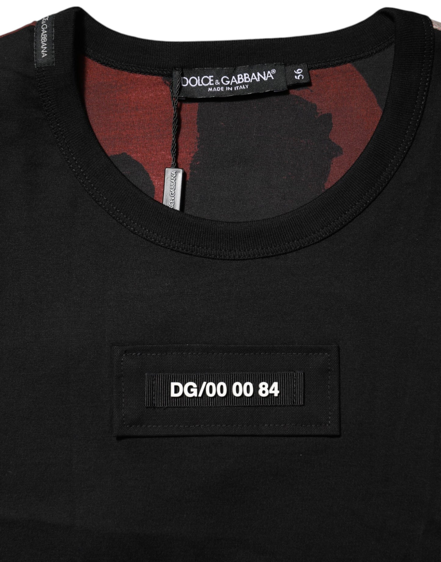 تي شيرت دولتشي آند غابانا متعدد الألوان بطبعة مموهة ورقبة دائرية