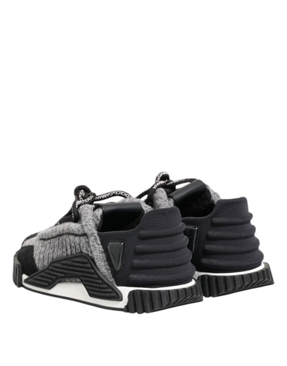 حذاء سنيكرز دولتشي آند غابانا أسود رمادي NS1 منخفض الرقبة