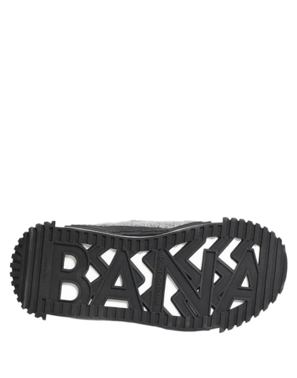 حذاء سنيكرز دولتشي آند غابانا أسود رمادي NS1 منخفض الرقبة