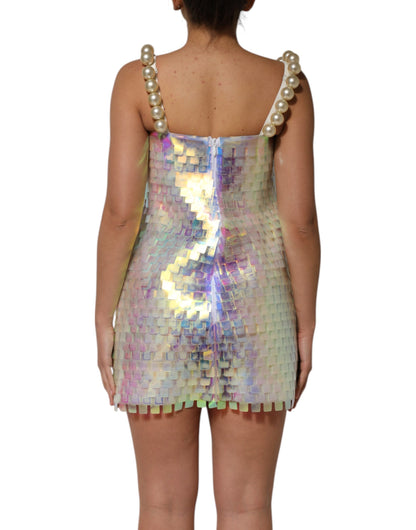 Dolce & Gabbana Multicolor Sequin Holographic Mini  Dress