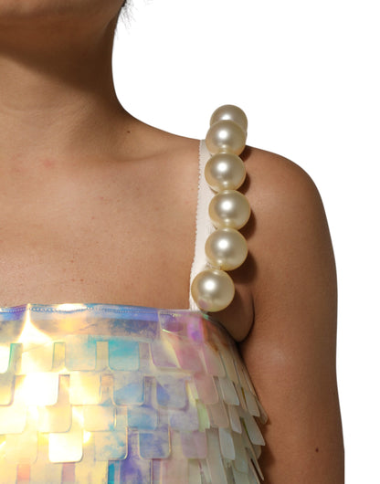 Dolce & Gabbana Multicolor Sequin Holographic Mini  Dress