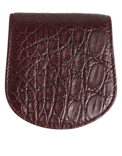 Dolce & Gabbana Burgundy Exotic Skin Coin Condom Case Holder Pocket Wallet