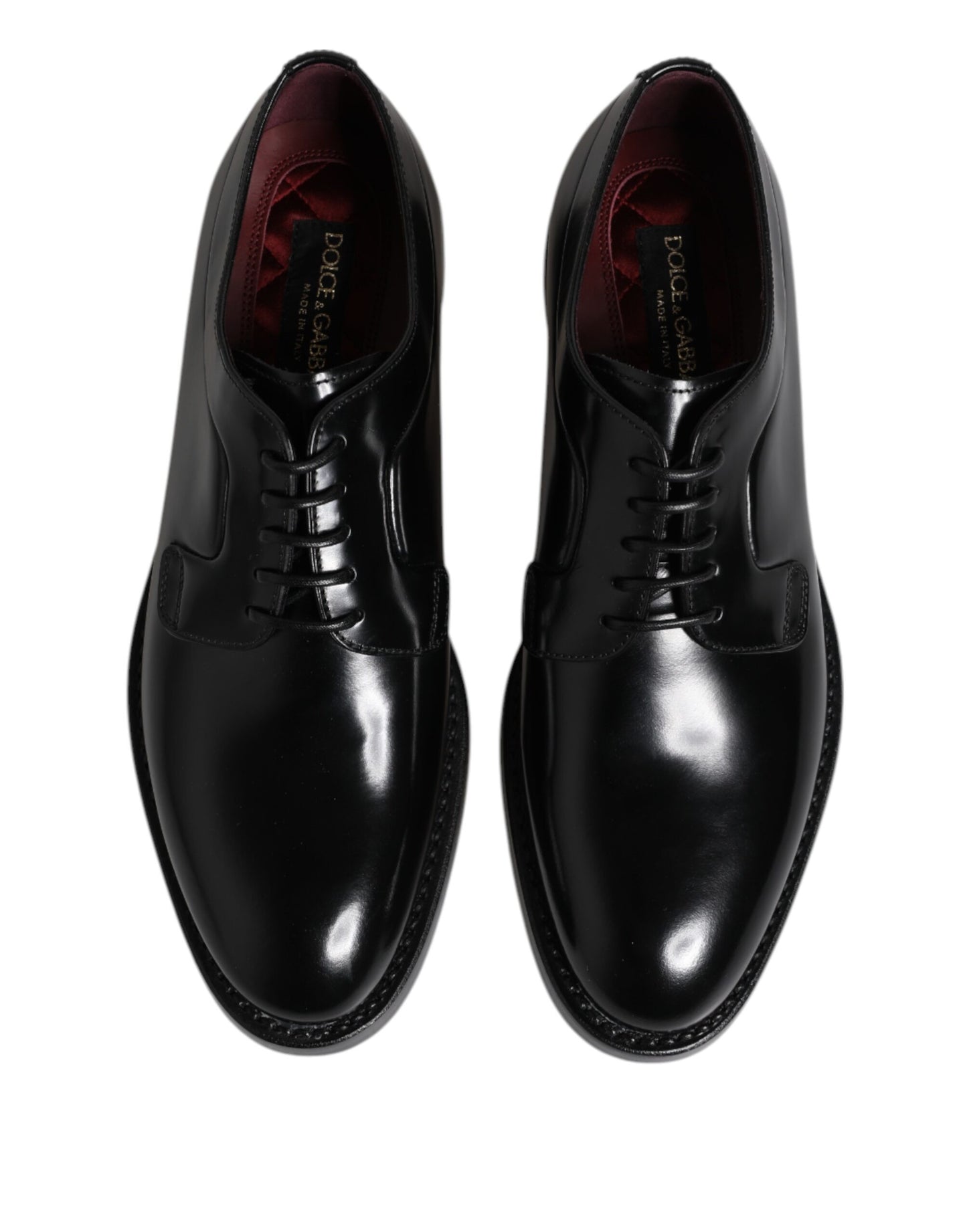 Dolce & Gabbana Black Calf Leather Lace Up Dress Shoes