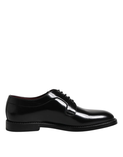 Dolce & Gabbana Black Calf Leather Lace Up Dress Shoes
