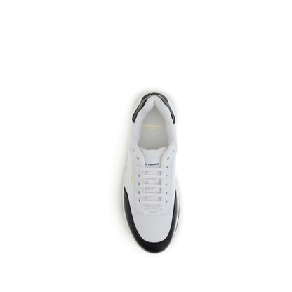 Saint Laurent White Calf Leather Bos Taurus Low Top Sneakers