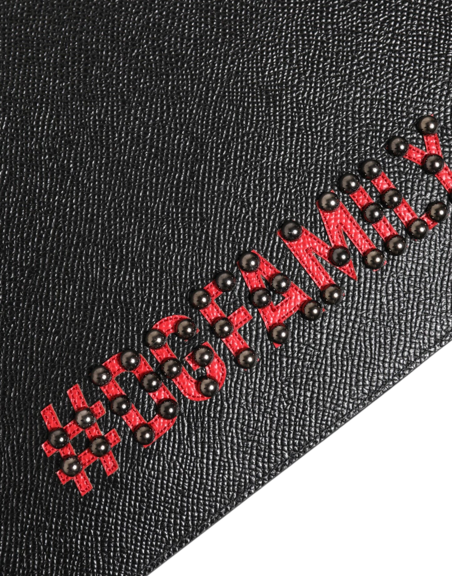 حقيبة كلاتش رجالية من دولتشي آند غابانا، جلد أسود، #DGFAMILY