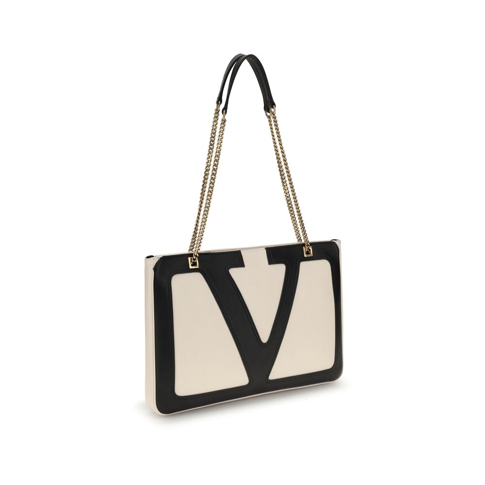 Valentino Garavani Beige Calf Leather Bos Taurus Shoulder Bag
