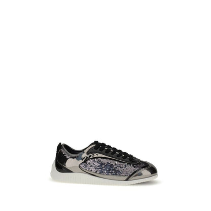 PINKO Silver Nylon Chunky Sneakers