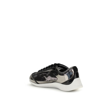 PINKO Silver Nylon Chunky Sneakers