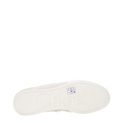 Chloé White Fabric Low Top Sneakers