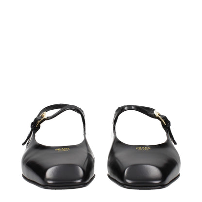 Prada Black Leather Sandals