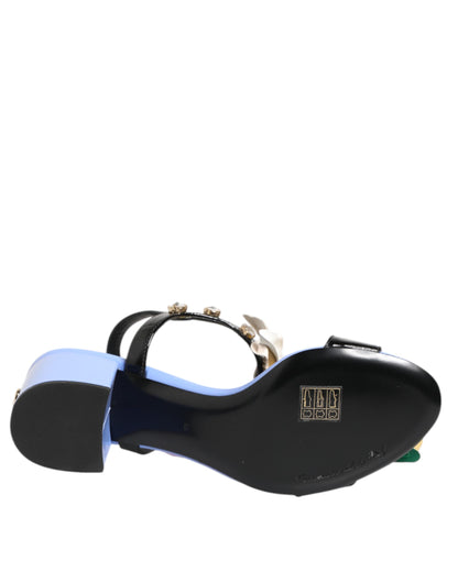 صندل دولتشي آند غابانا متعدد الألوان مزين بالكريستال