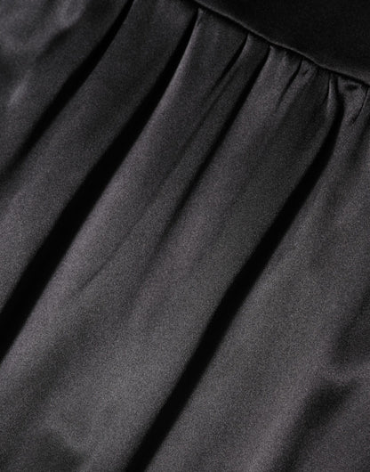 Dolce & Gabbana Black Silk Blend Lace Trim Sleeveless Mini Dress