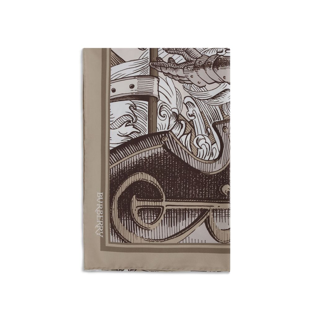 وشاح حريري بيج من بربري