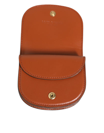 محفظة دولتشي آند غابانا صغيرة من جلد العجل بطبعة جلد النمر باللون البني