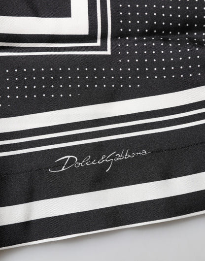 Dolce & Gabbana Black White StripeDot Print Casual Polo Shirt