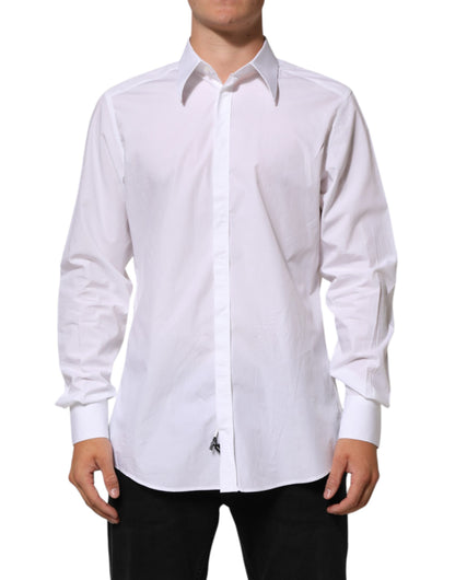Dolce & Gabbana White Cotton MARTINI Men Formal Dress Shirt