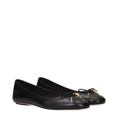 Chloé Black Leather Ballet Flats