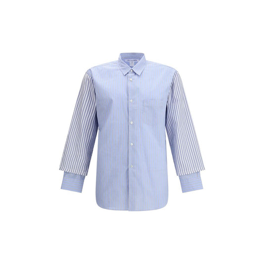 Comme Des Garçons Blue Cotton Pattern Shirt