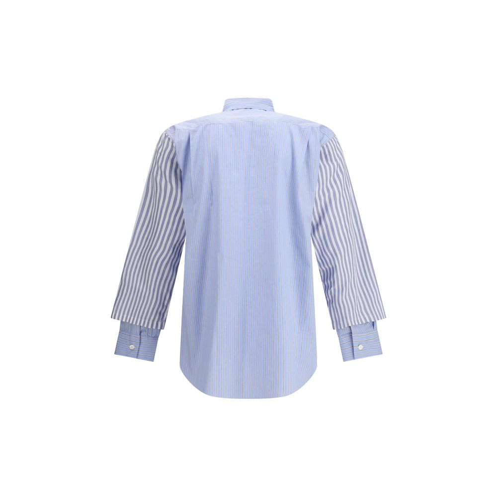 Comme Des Garçons Blue Cotton Pattern Shirt