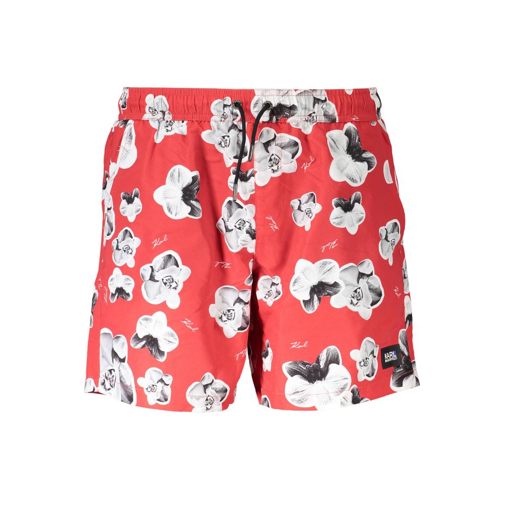 Karl Lagerfeld Red Polyester Men's Swim Trunk