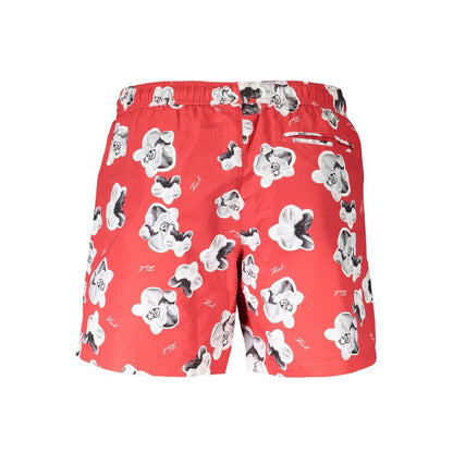 Karl Lagerfeld Red Polyester Men's Swim Trunk