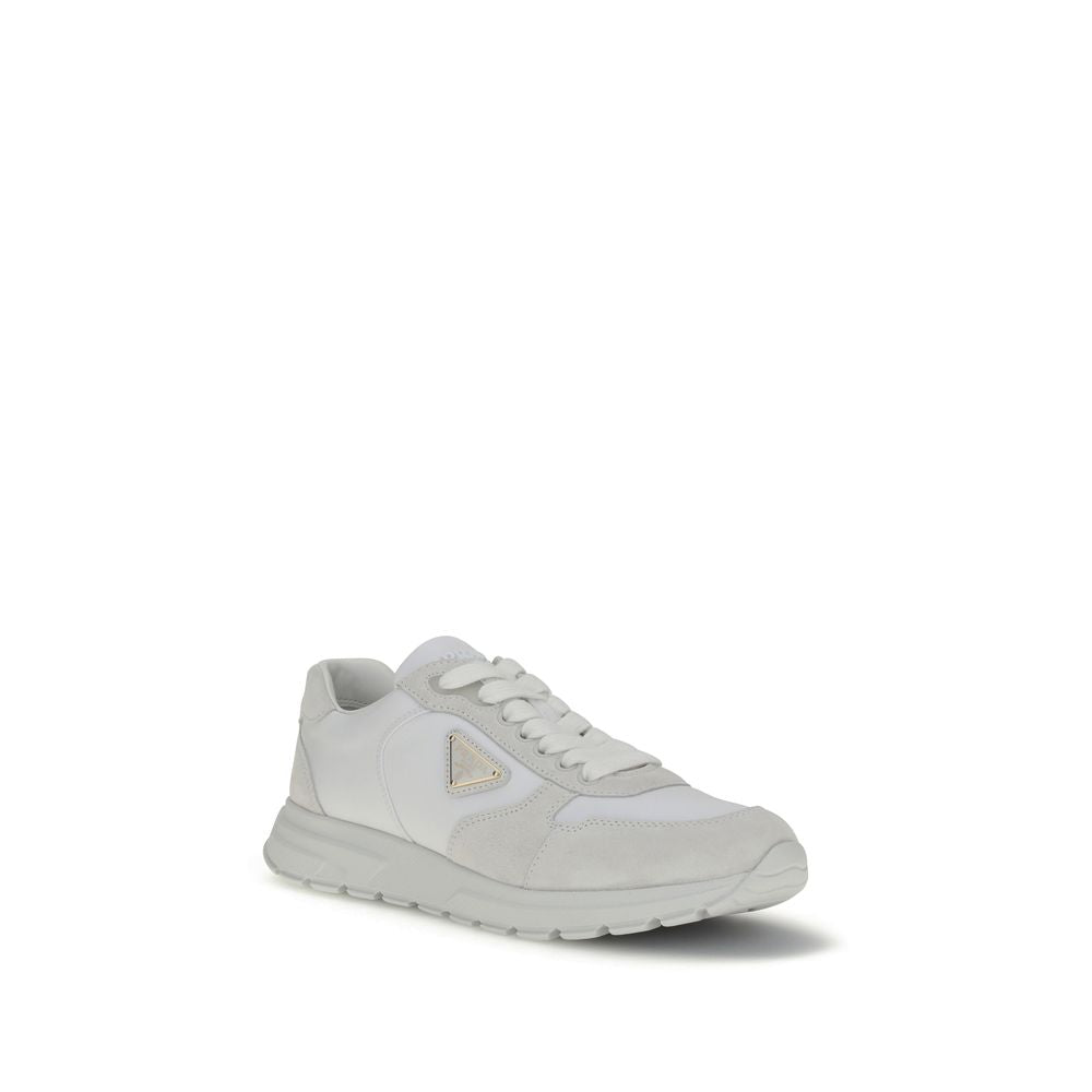 Prada White Recycled Polyamide Athletic Sneakers