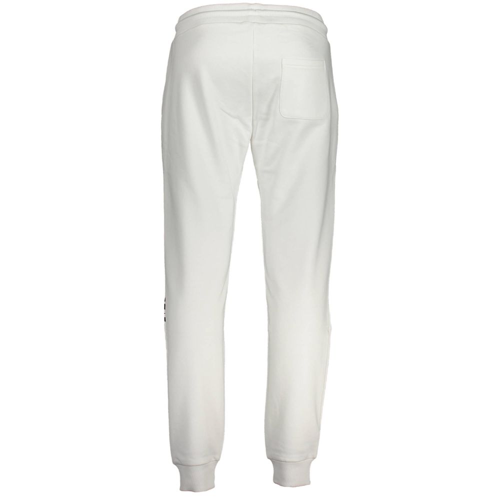 Cavalli Class Bianco Cotton Men Sport Pant
