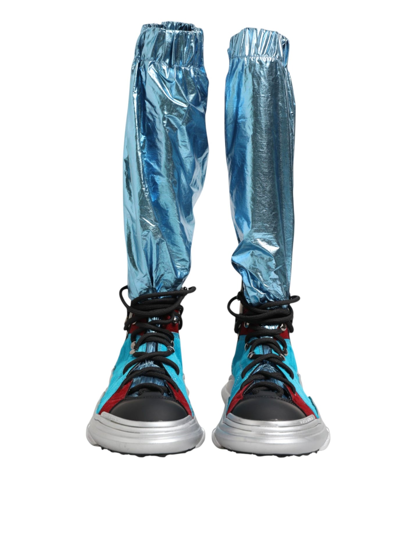 جوارب طويلة من دولتشي آند غابانا باللون الأزرق برباط للركبة للرجال