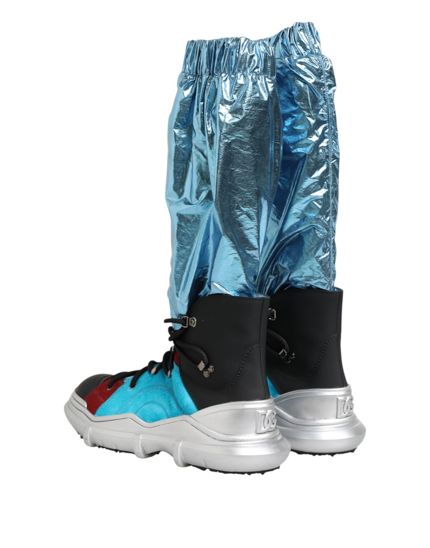 جوارب طويلة من دولتشي آند غابانا باللون الأزرق برباط للركبة للرجال