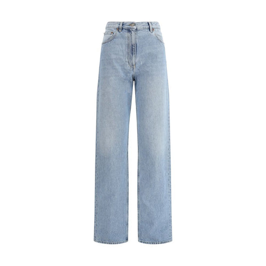 Valentino Blue Cotton High-Waisted Jean