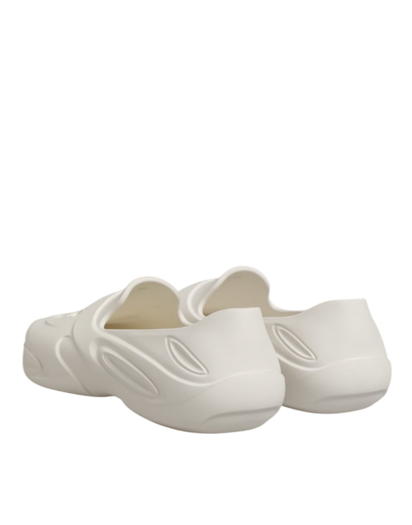 Dolce & Gabbana White Rubber Slides Low Top Sneakers Shoes