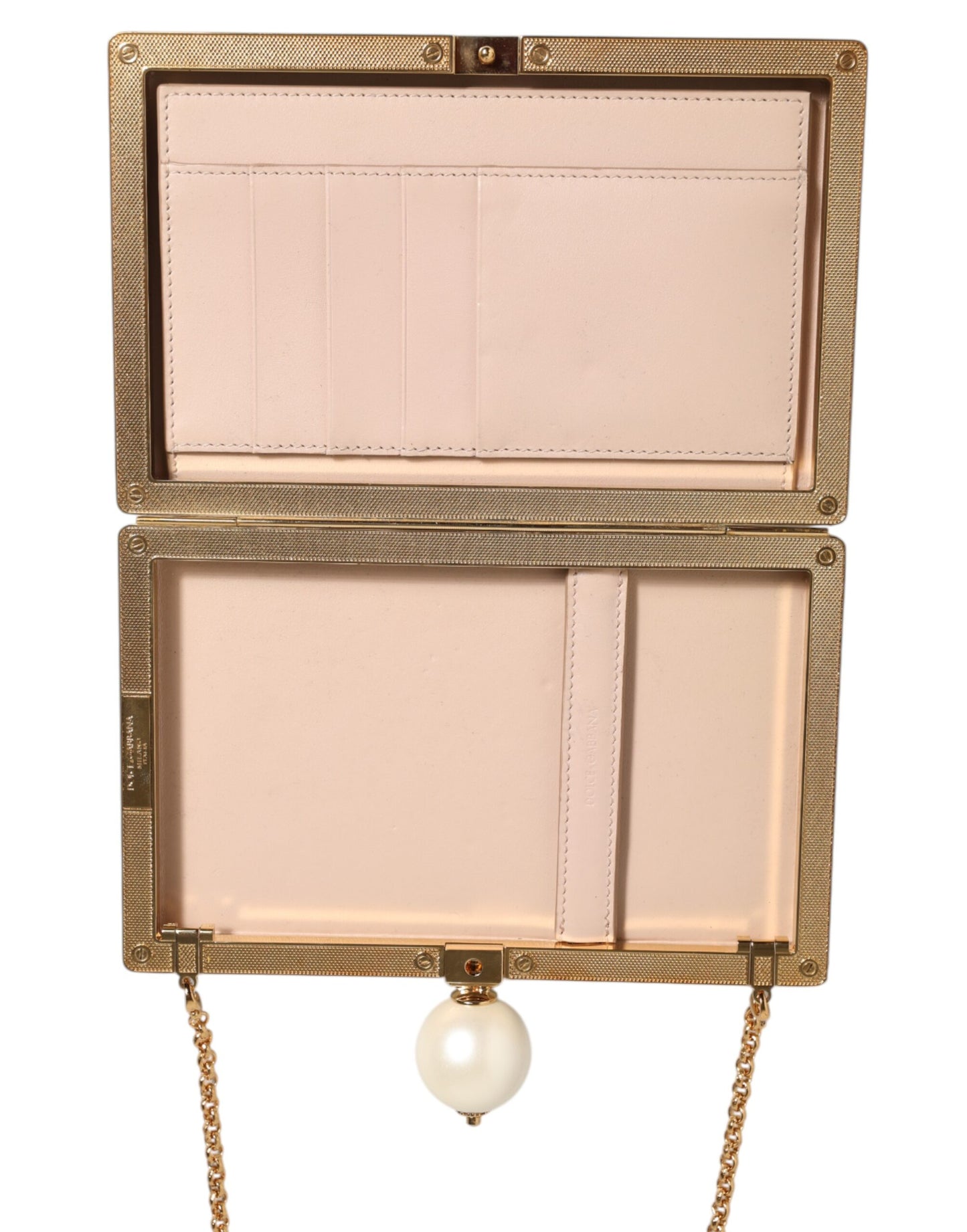 حقيبة يد دولتشي آند غابانا بإطار ذهبي من الحرير مطرزة بالورود البيضاء