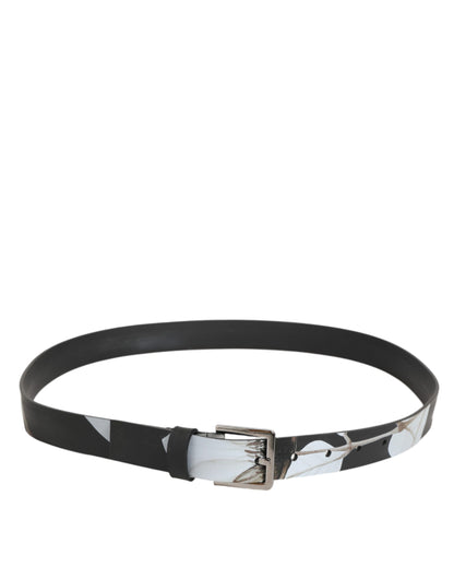 Dolce & Gabbana Multicolor PVC Floral Silver Buckle Men Belt