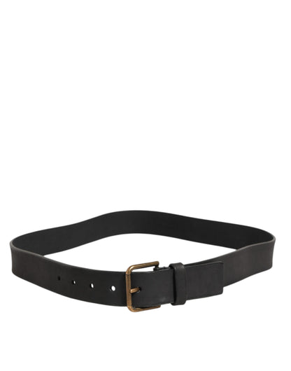 Dolce & Gabbana Black Leather Metal Buckle Classic Men Belt