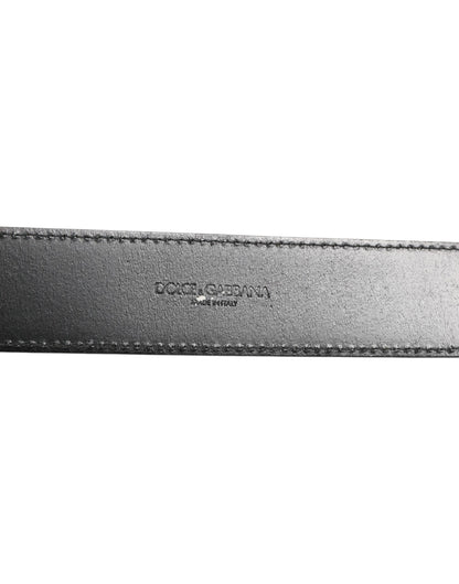 Dolce & Gabbana Black Leather Classic Metal Logo Buckle Belt