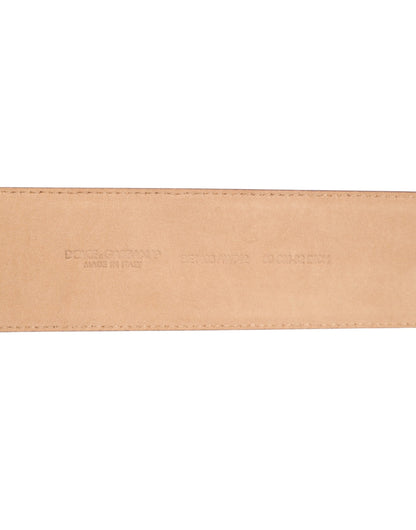 Dolce & Gabbana Burgundy Leather Gold Metal Buckle Women Belt