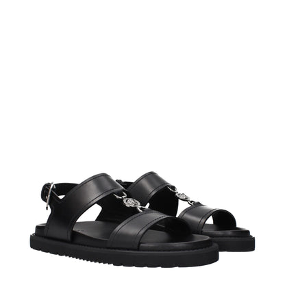 Versace Black Leather Sandals