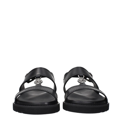 Versace Black Leather Sandals