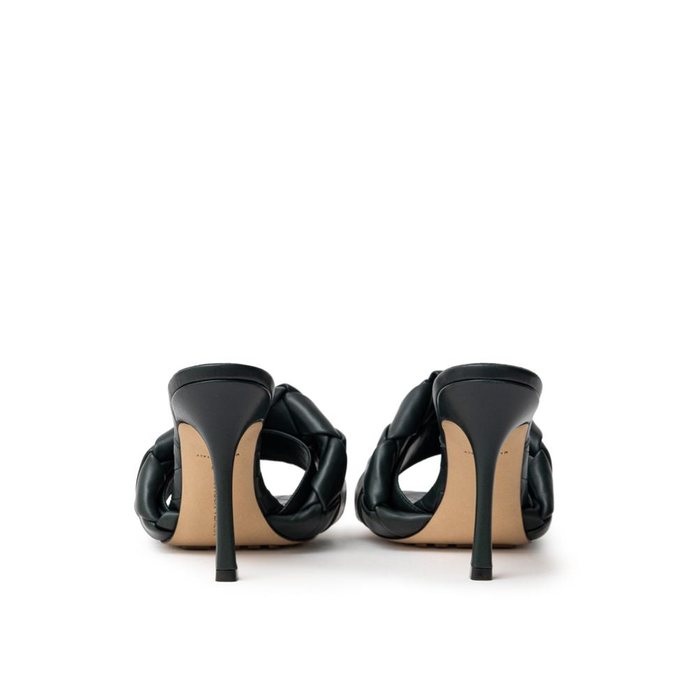 Bottega Veneta Green Leather Stiletto Heel Sandals