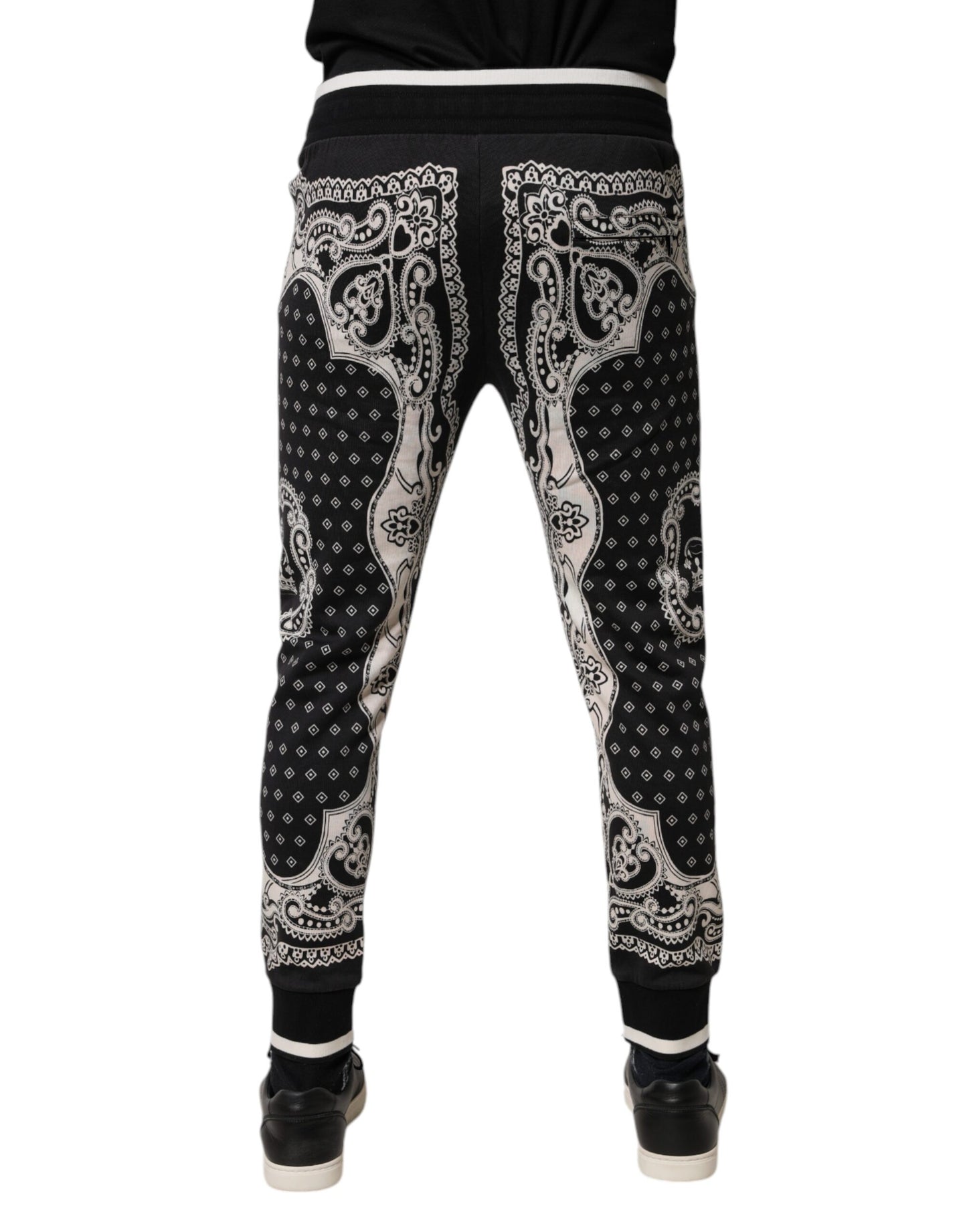 Dolce & Gabbana Black Cotton Bandana Jogger Sweatpants Pants