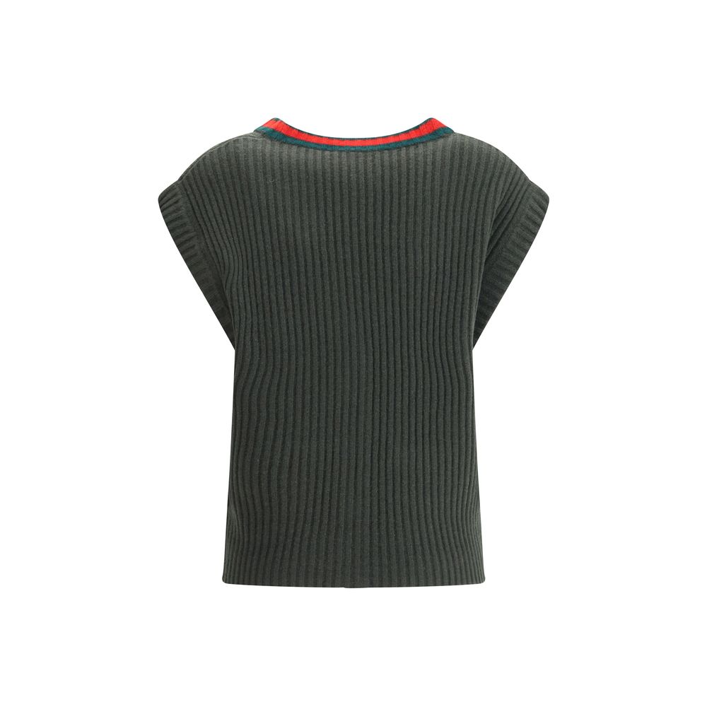 Gucci Bicolor Wool Sleeveles Sweater