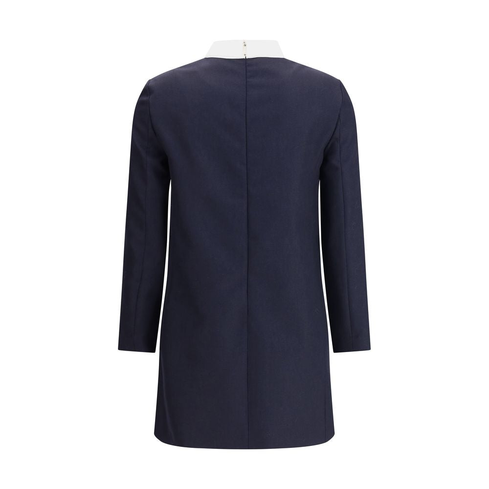 Thom Browne Blue Fleece Wool Casual Dress