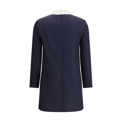 Thom Browne Blue Fleece Wool Casual Dress