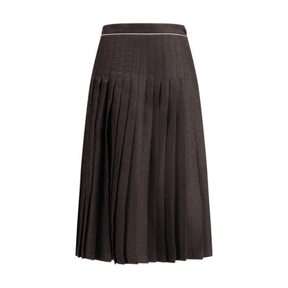 Burberry Brown Silk Midi Skirt