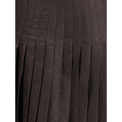 Burberry Brown Silk Midi Skirt