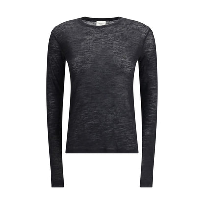 Saint Laurent Black Cashmere Long Sleeve T-Shirt