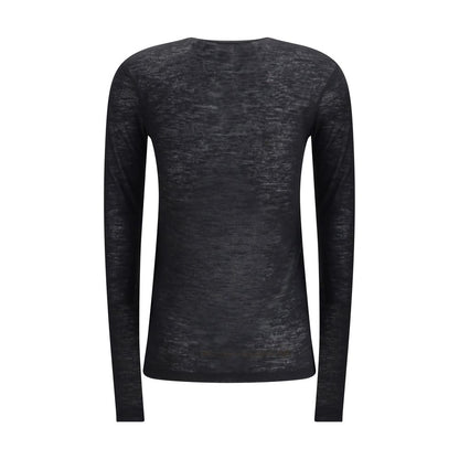 Saint Laurent Black Cashmere Long Sleeve T-Shirt
