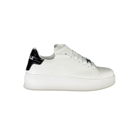 Gaelle Paris White Polyurethane Women Sneaker